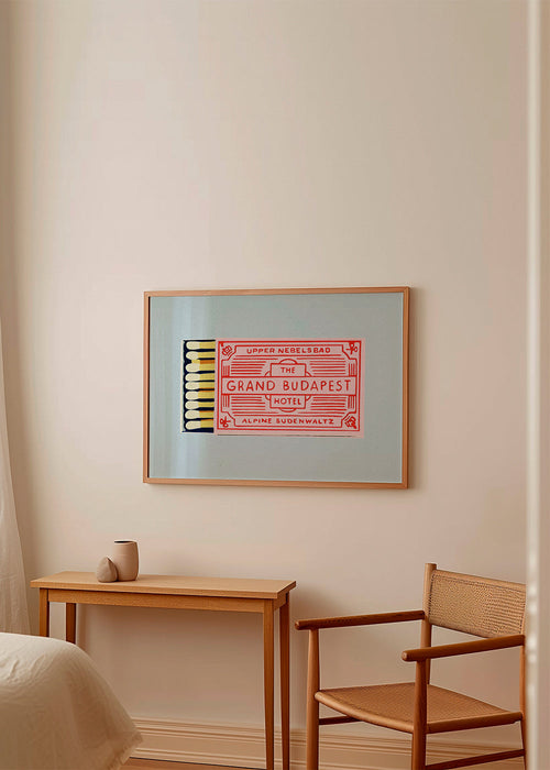 Stadsposter in luciferdoosje-stijl