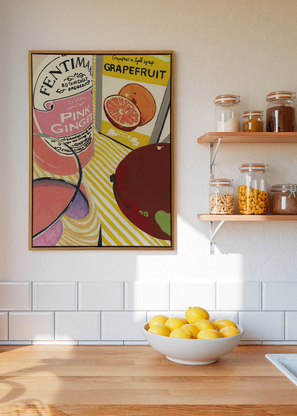 Fentimans Pink Ginger - Framed canvas in an interior
