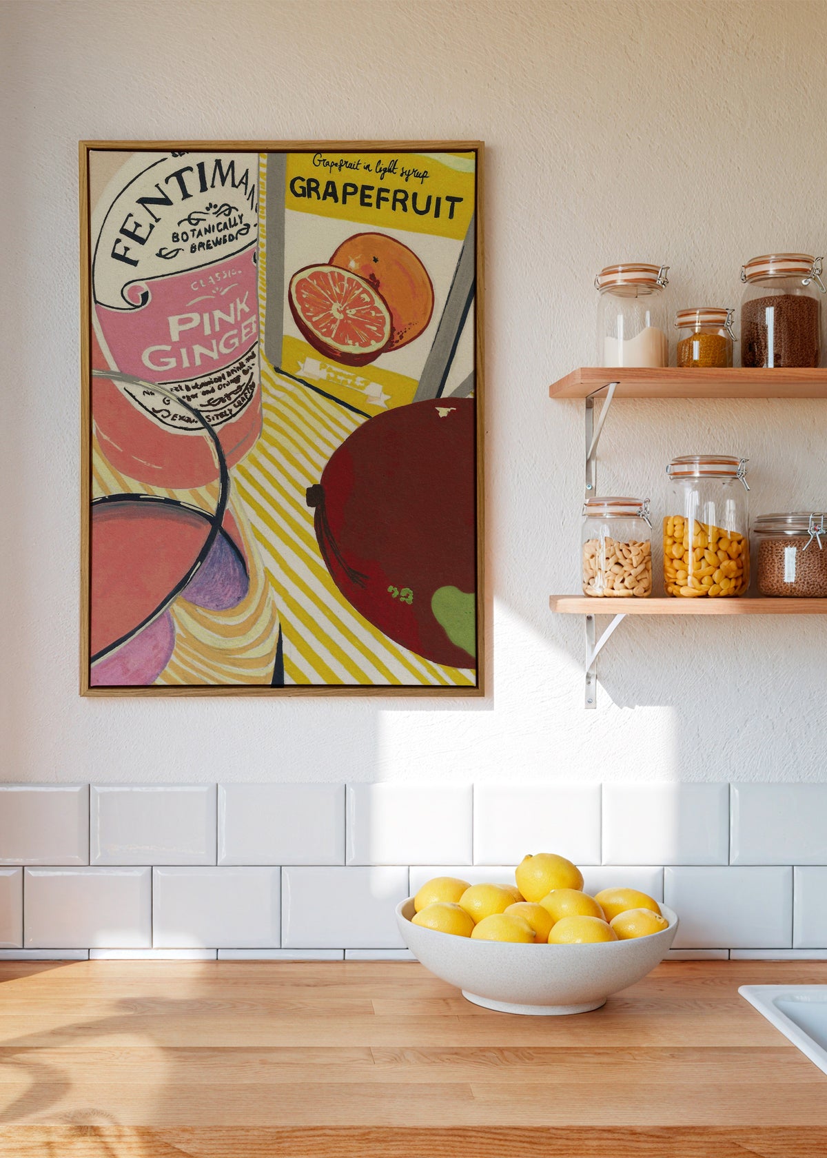 Fentimans Pink Ginger - Framed canvas in an interior