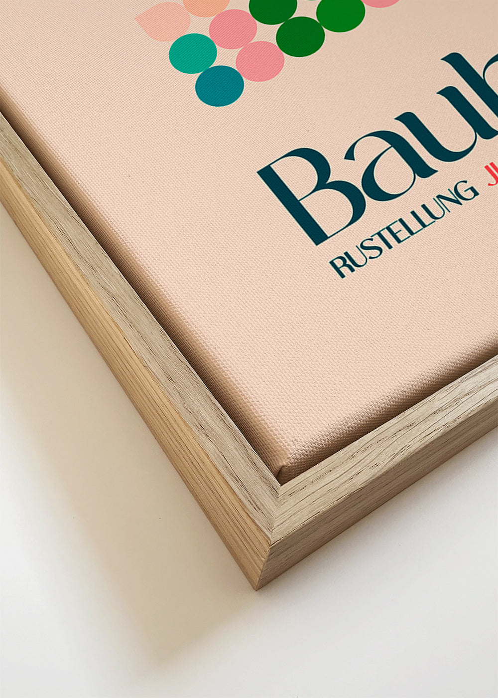 Geometrische Bauhaus-poster met blokken en typografie