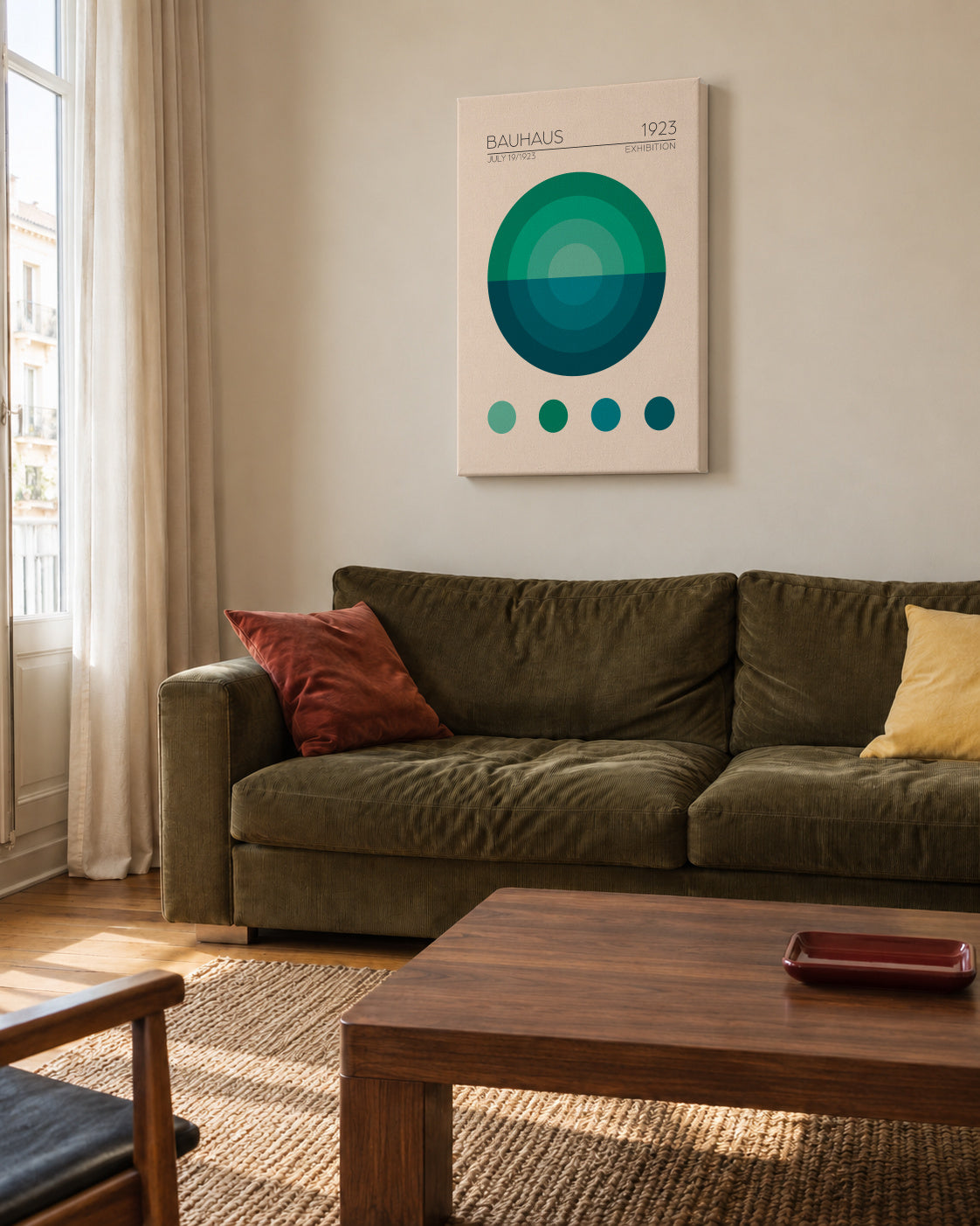 Bauhaus Mavi Daire - Unframed canvas in an interior