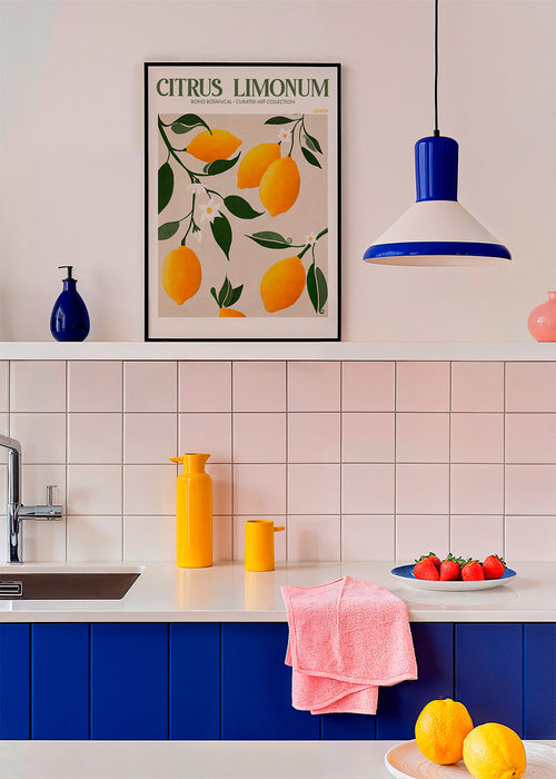 Botanische print citroen aan tak