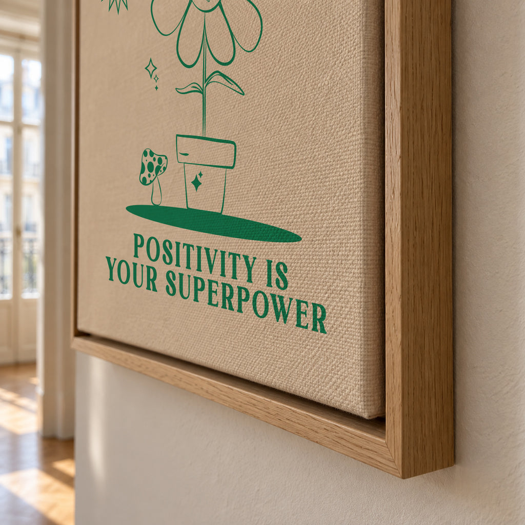 Happy Thoughts - Framed canvas detail