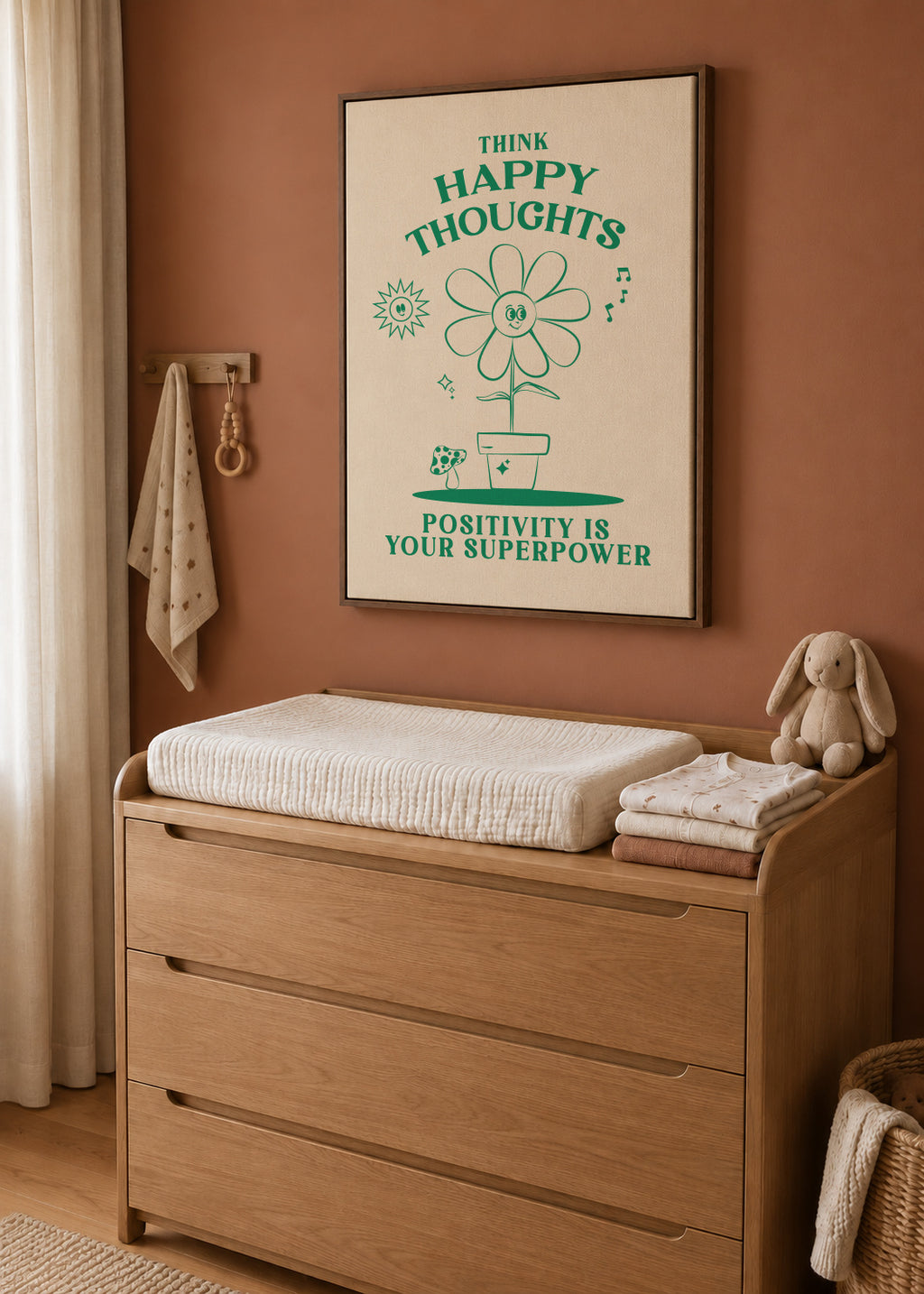 Happy Thoughts - Framed canvas in an interior