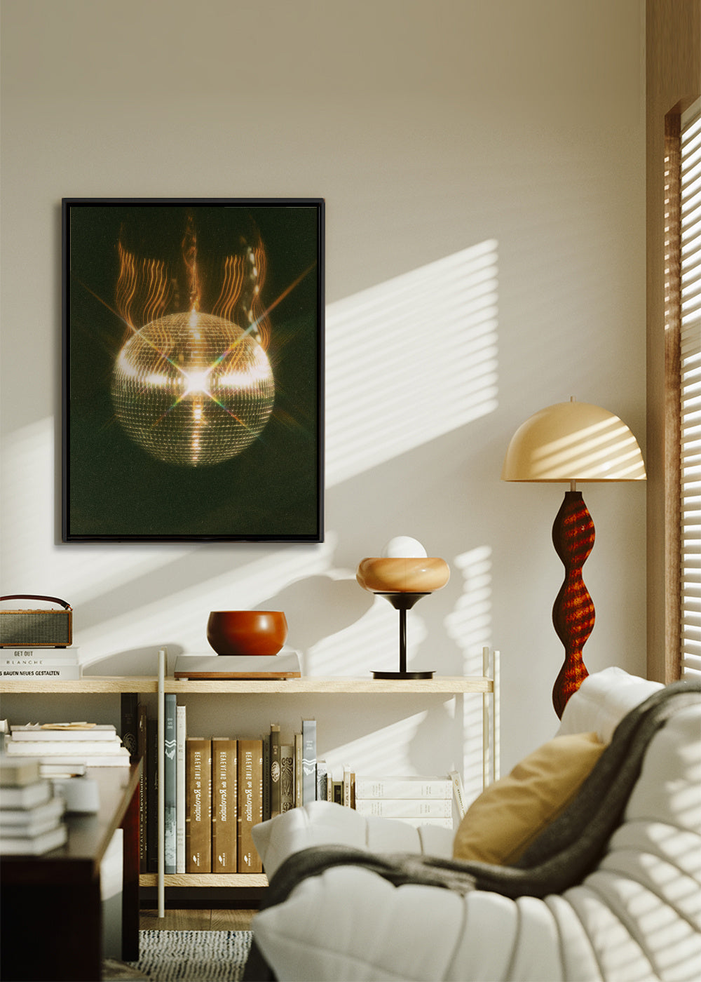 Disco Inferno - Framed canvas in an interior