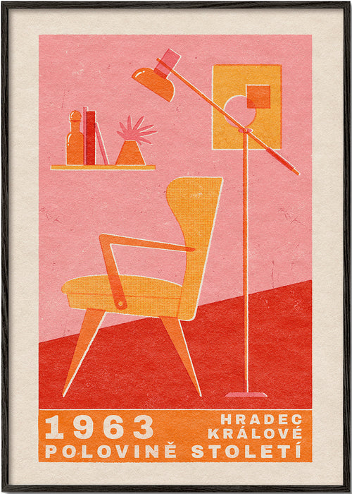 Vintage poster: fauteuil en lamp 1963
