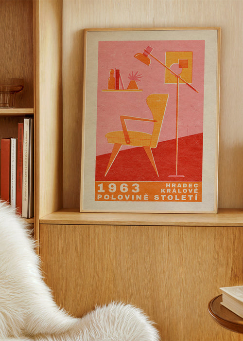 Vintage poster: fauteuil en lamp 1963