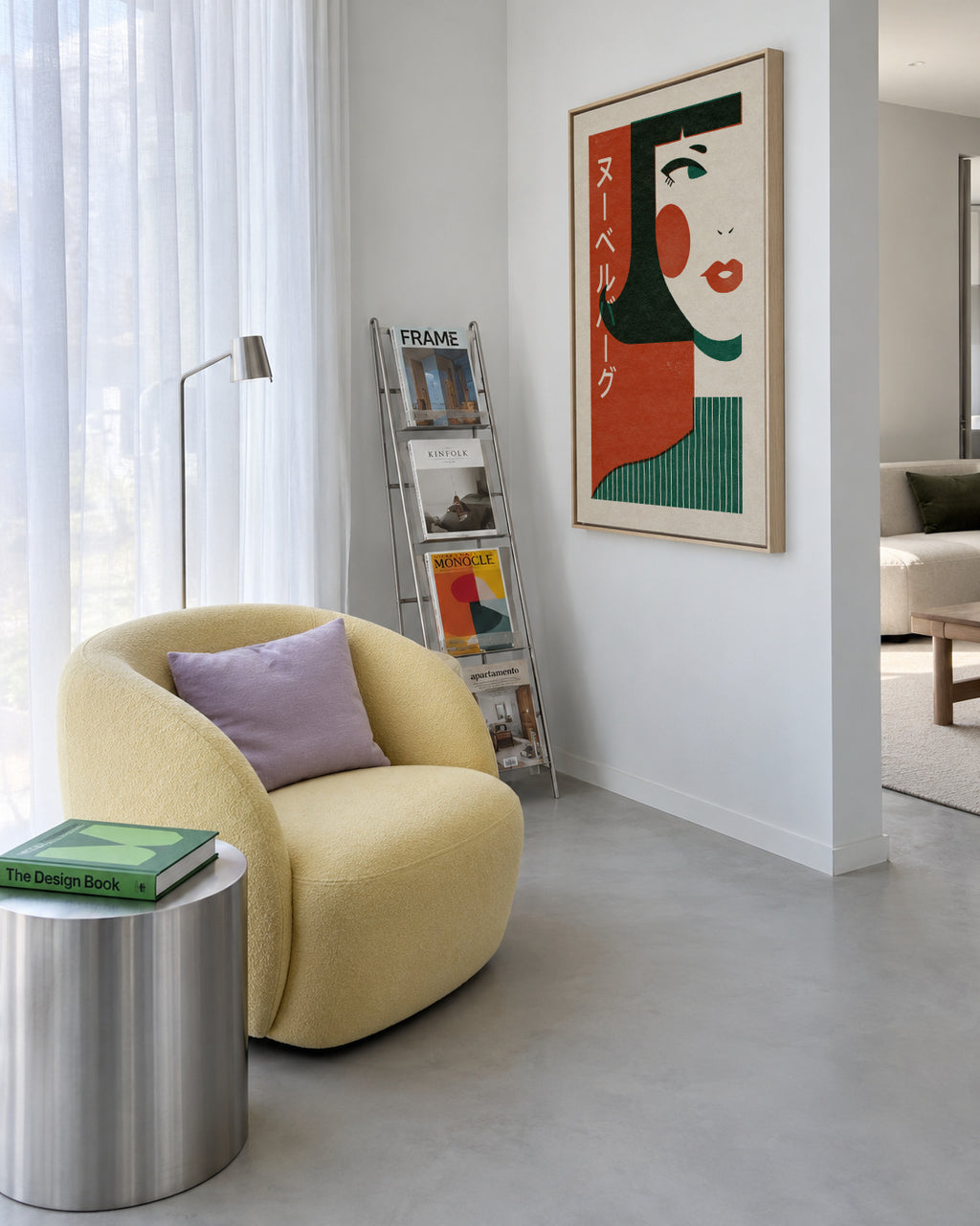 Japanese New Wave - Framed canvas in an interior