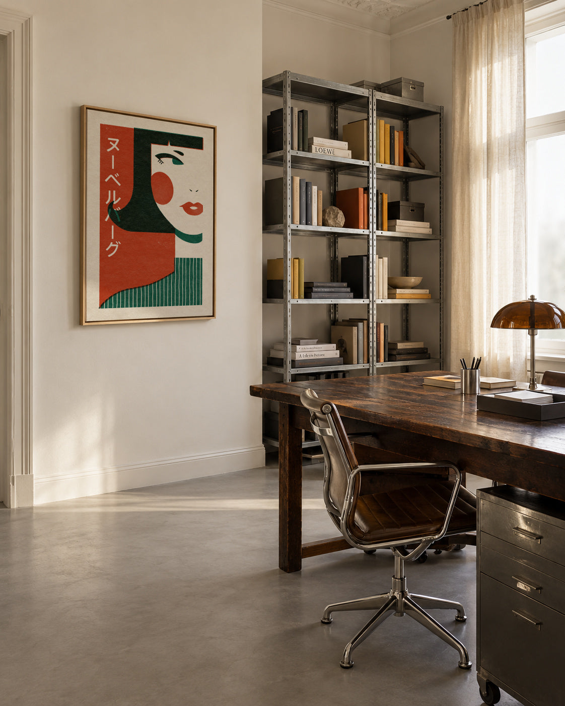 Japanese New Wave - Framed canvas in an interior
