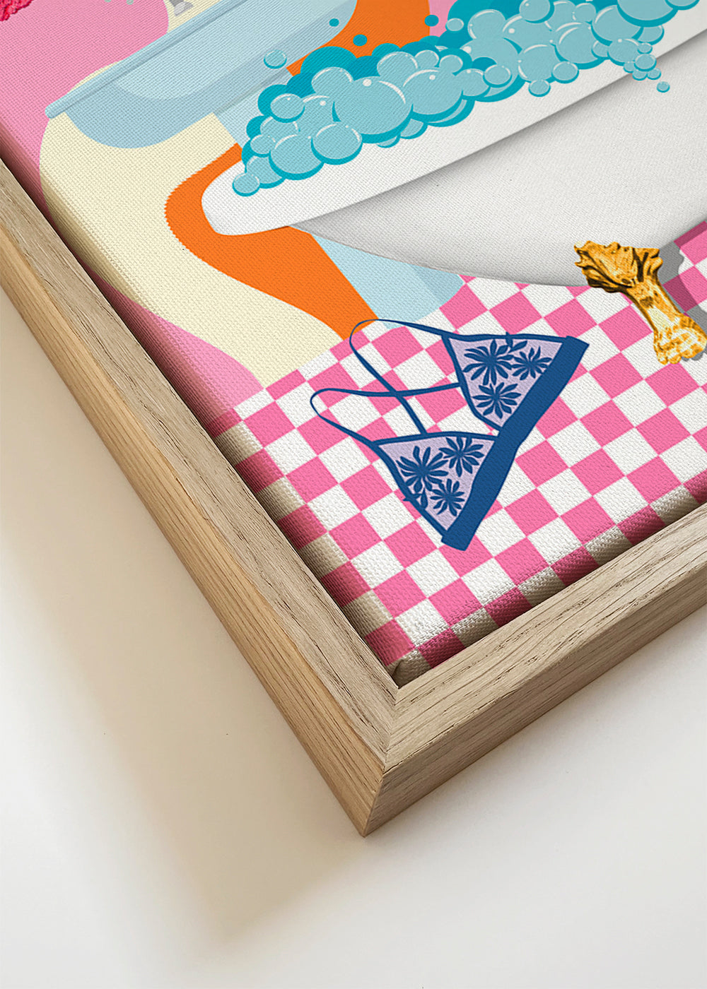 Pop-illustratie met bad en discobal