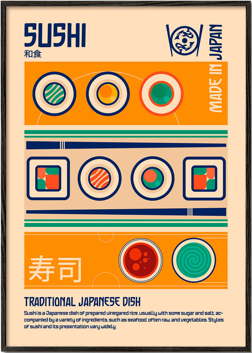 Keuken kunst Sushi grafische print