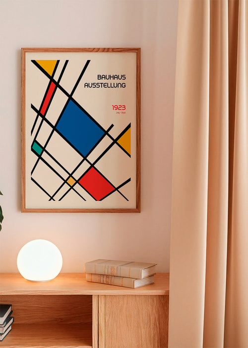 Geometrische poster Bauhaus 1923 met primaire vlakken