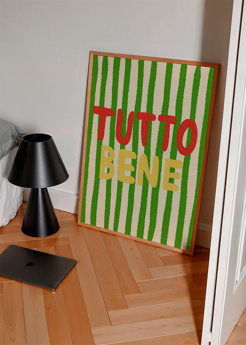 Illustratie 'Tutto Bene' met groene strepen