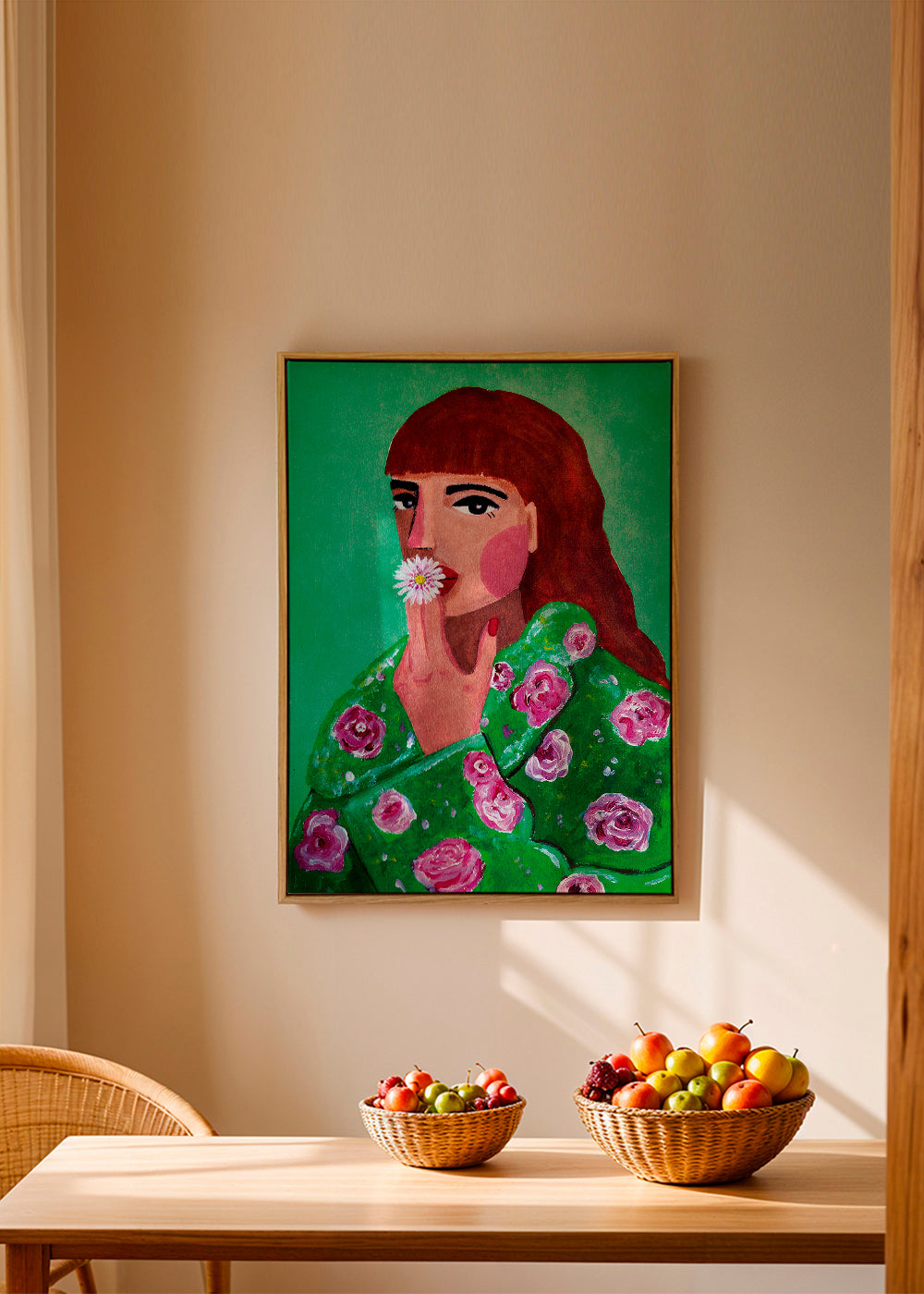 Woman Smoking a Flower