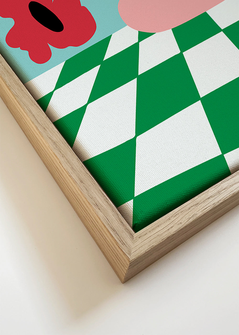 Botanische poster met bloemen in roze vaas
