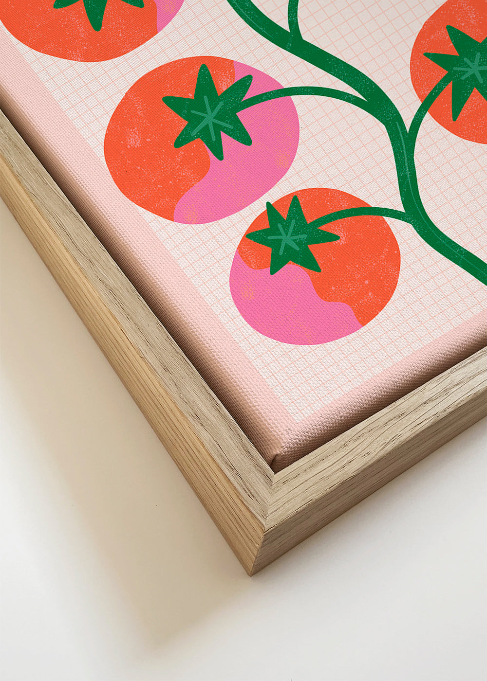 Keuken kunst: tomaten aan de tak, grafische illustratie