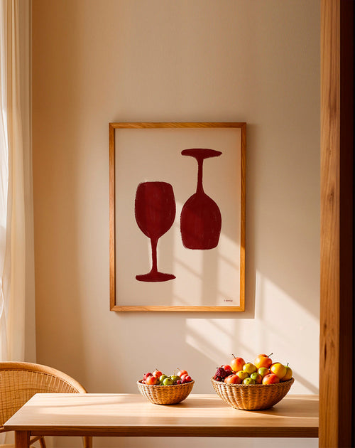 Keuken kunst: minimalistische wijnglazen