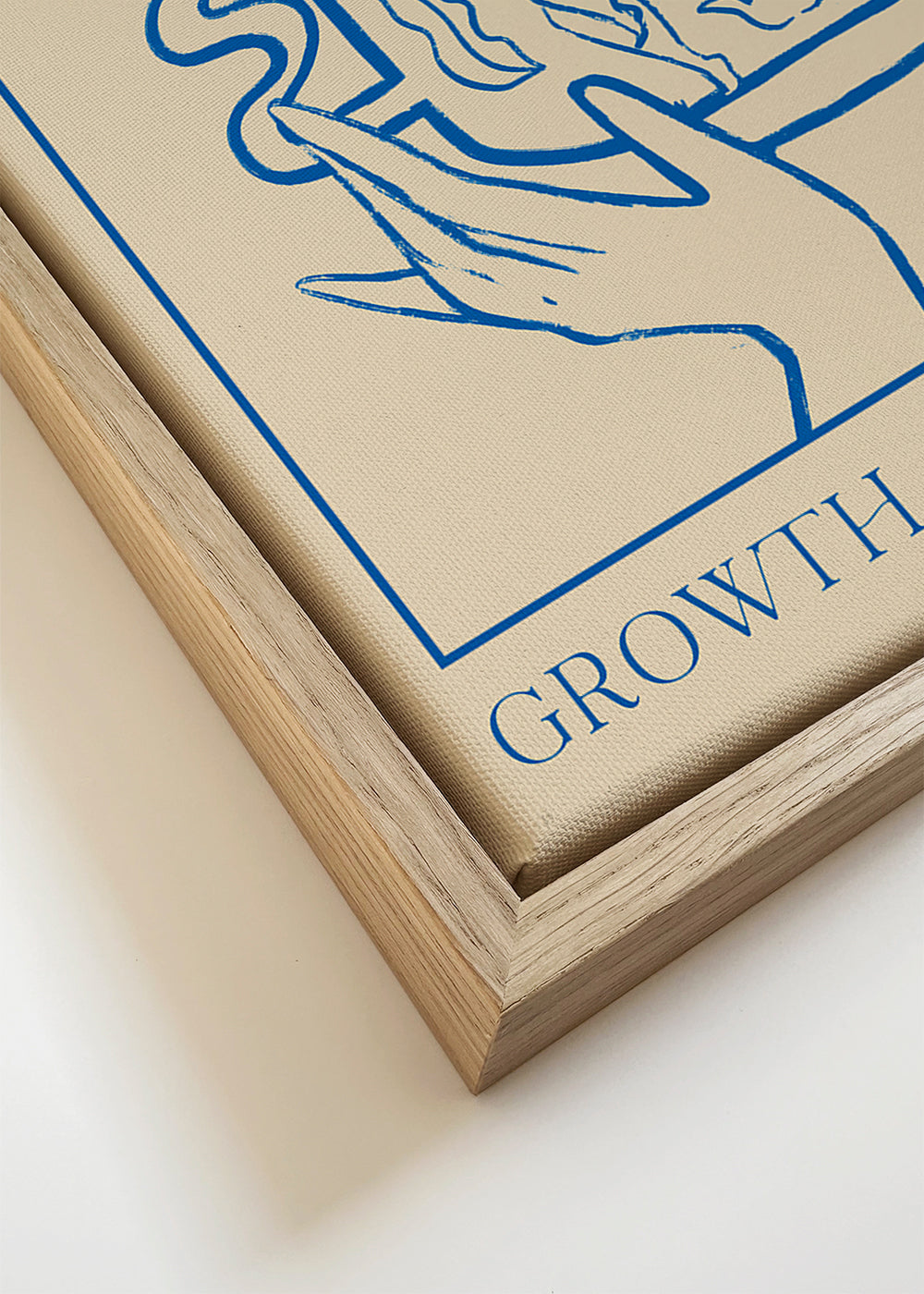 Botanische poster Growth in blauwe lijn