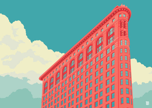 Stadskunst Flatiron illustratie popstijl