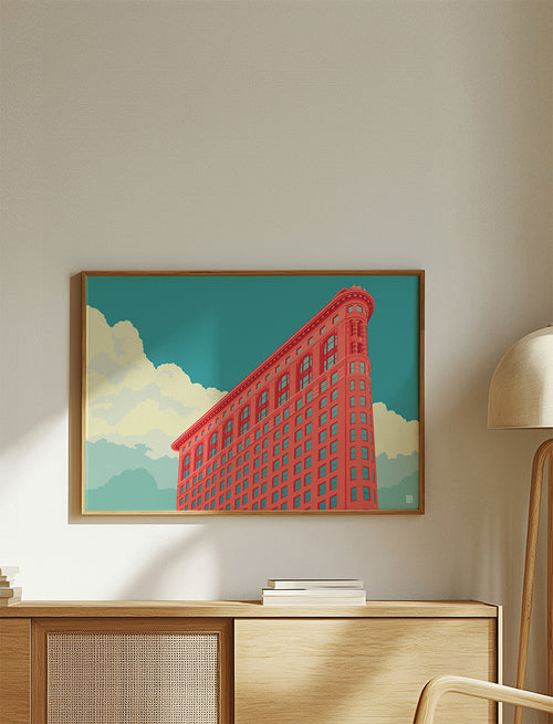 Stadskunst Flatiron illustratie popstijl