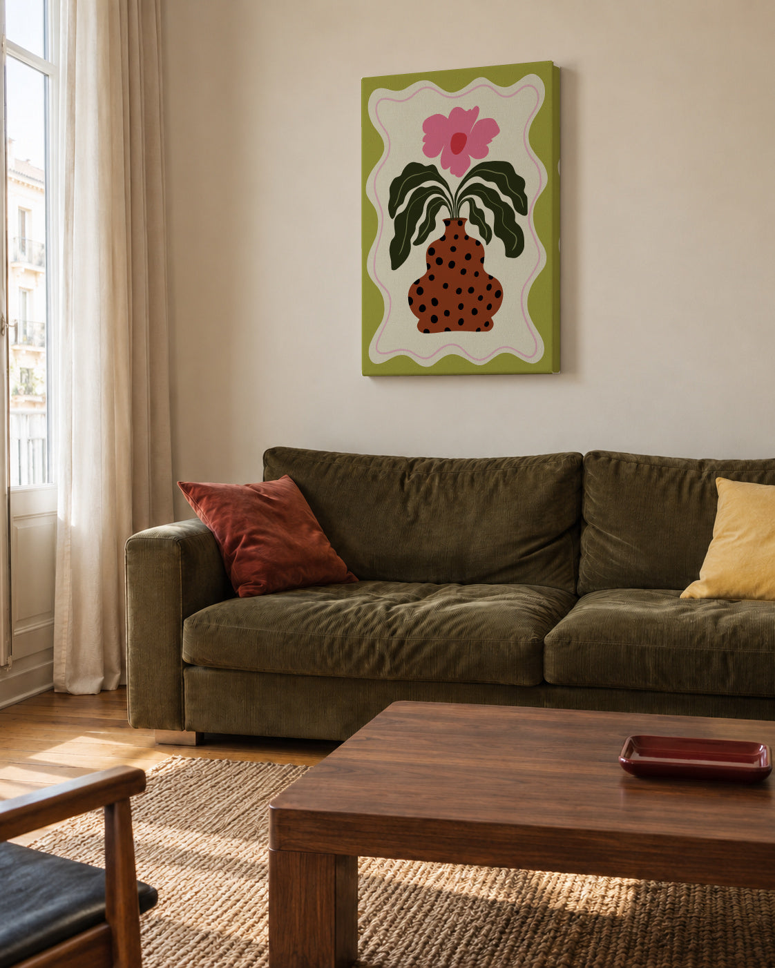 Grace - Unframed canvas in an interior