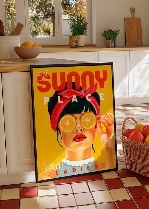 Keuken kunst pin-up met sinaasappelschijven