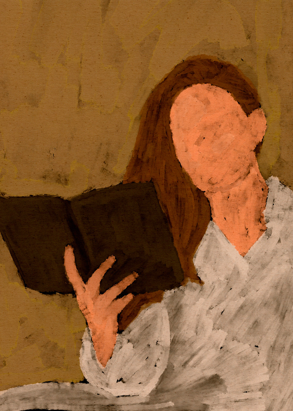 Illustratie van lezende vrouw