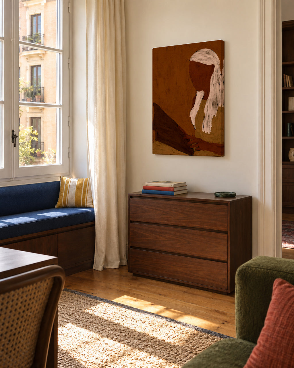 Book lover 6 - Unframed canvas in an interior