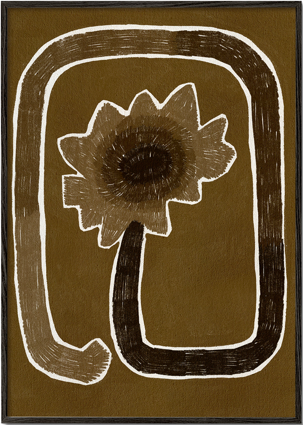 Botanische poster met gestileerde bloem
