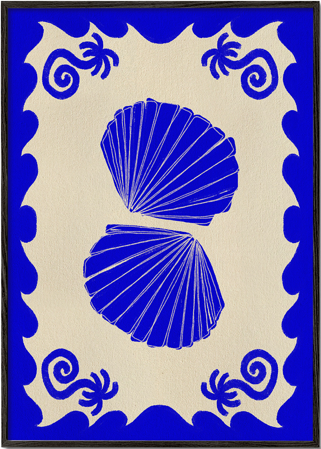 Illustratie blauwe schelpen
