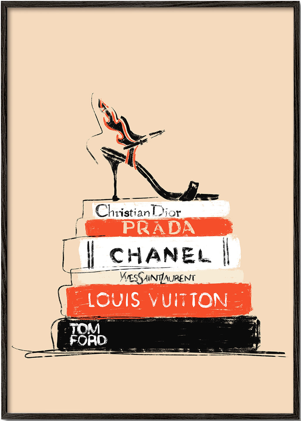 Mode-illustratie op luxe boeken