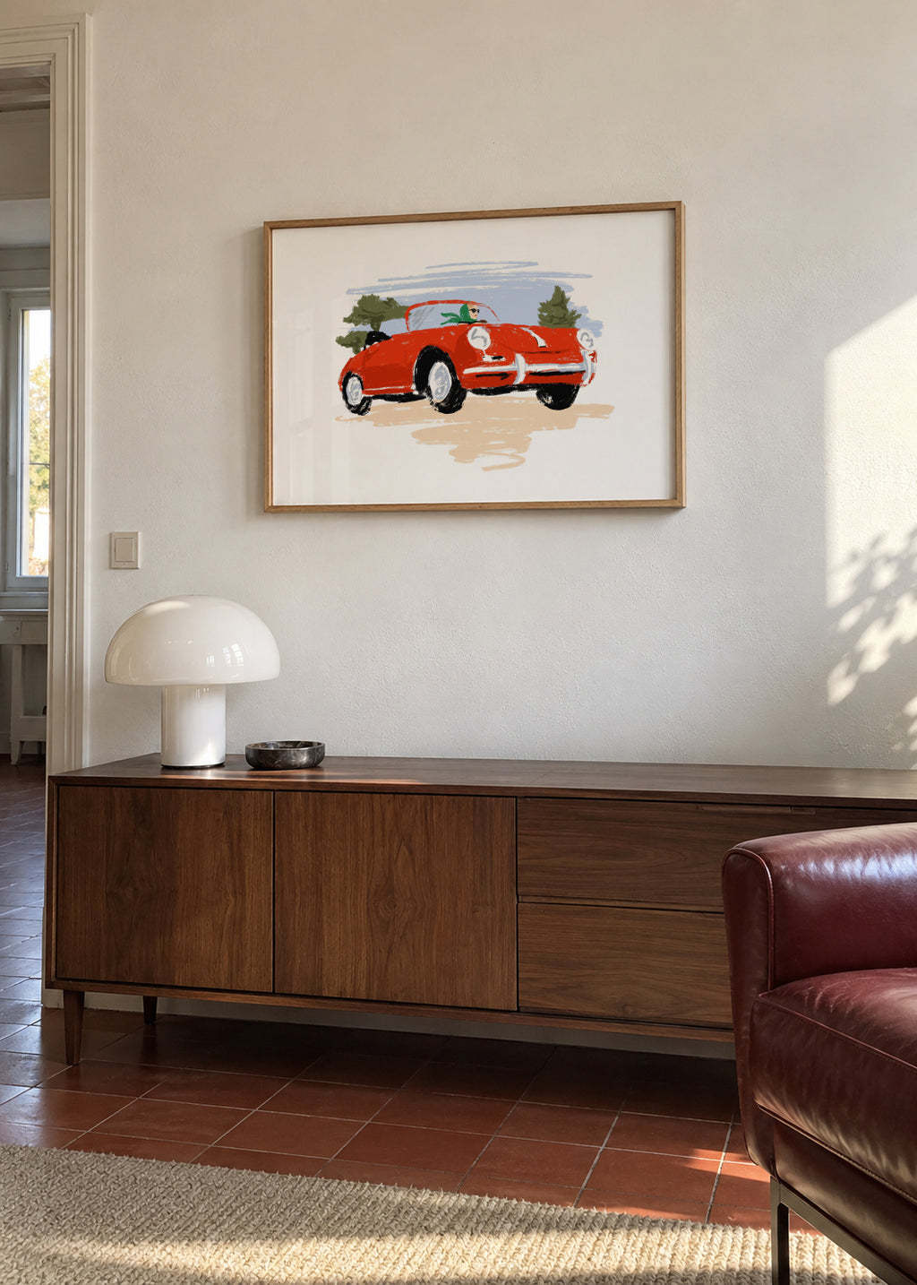 On the road - Framed poster in an interior