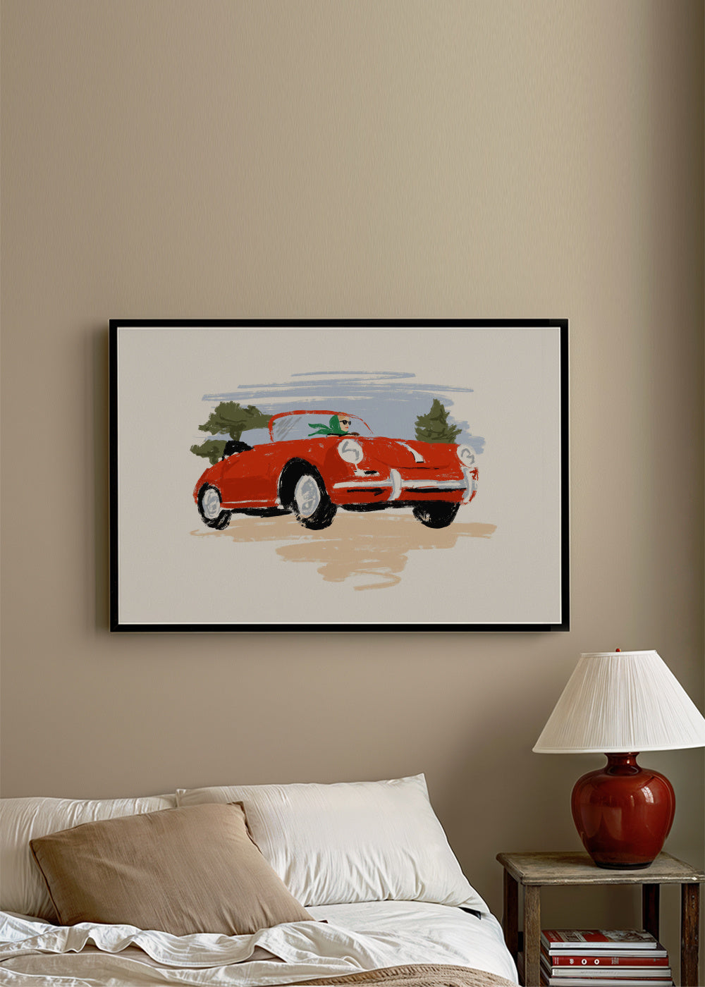On the road - Framed poster in an interior