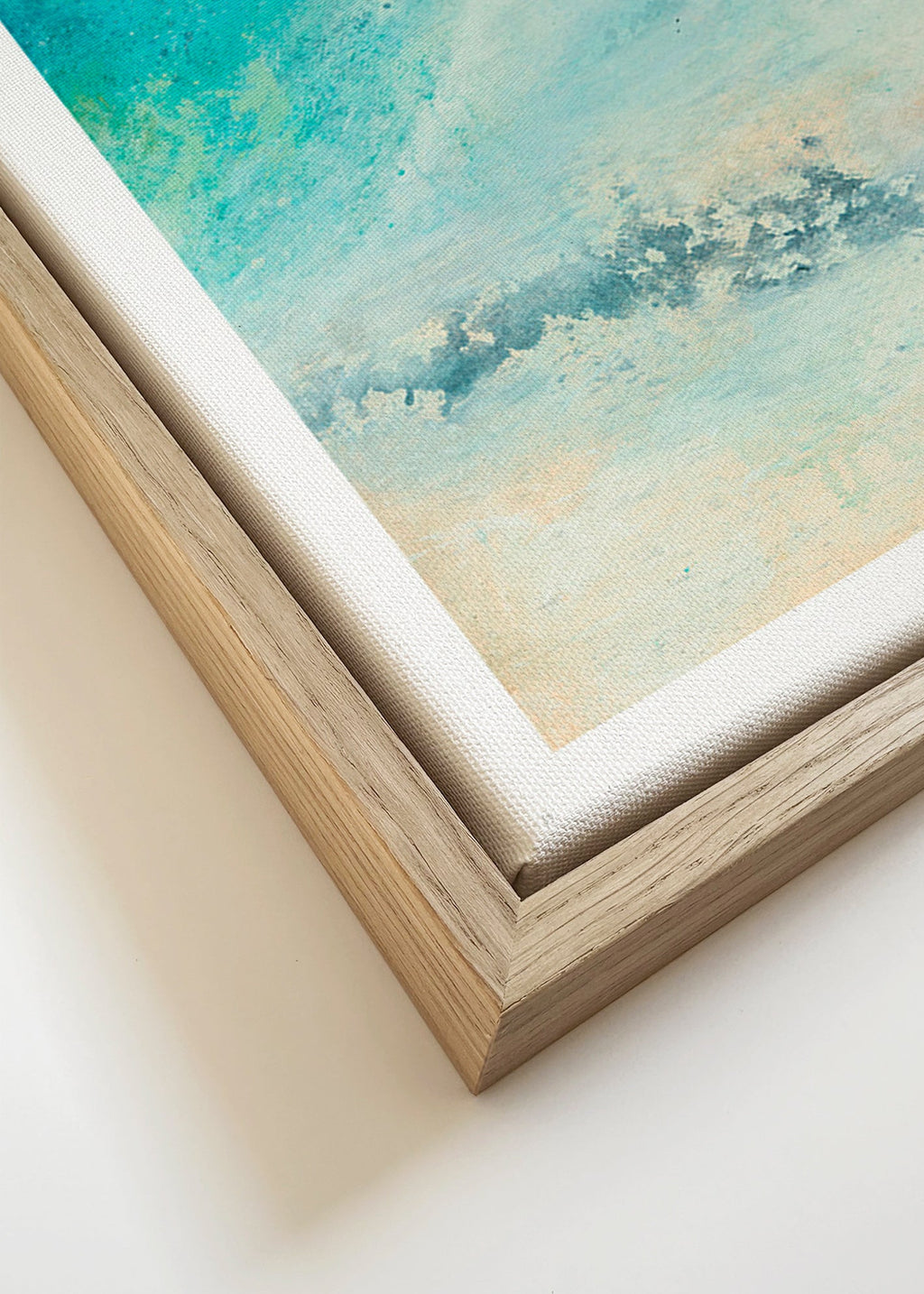 Turkoois zee abstract kunst – Canvas detail