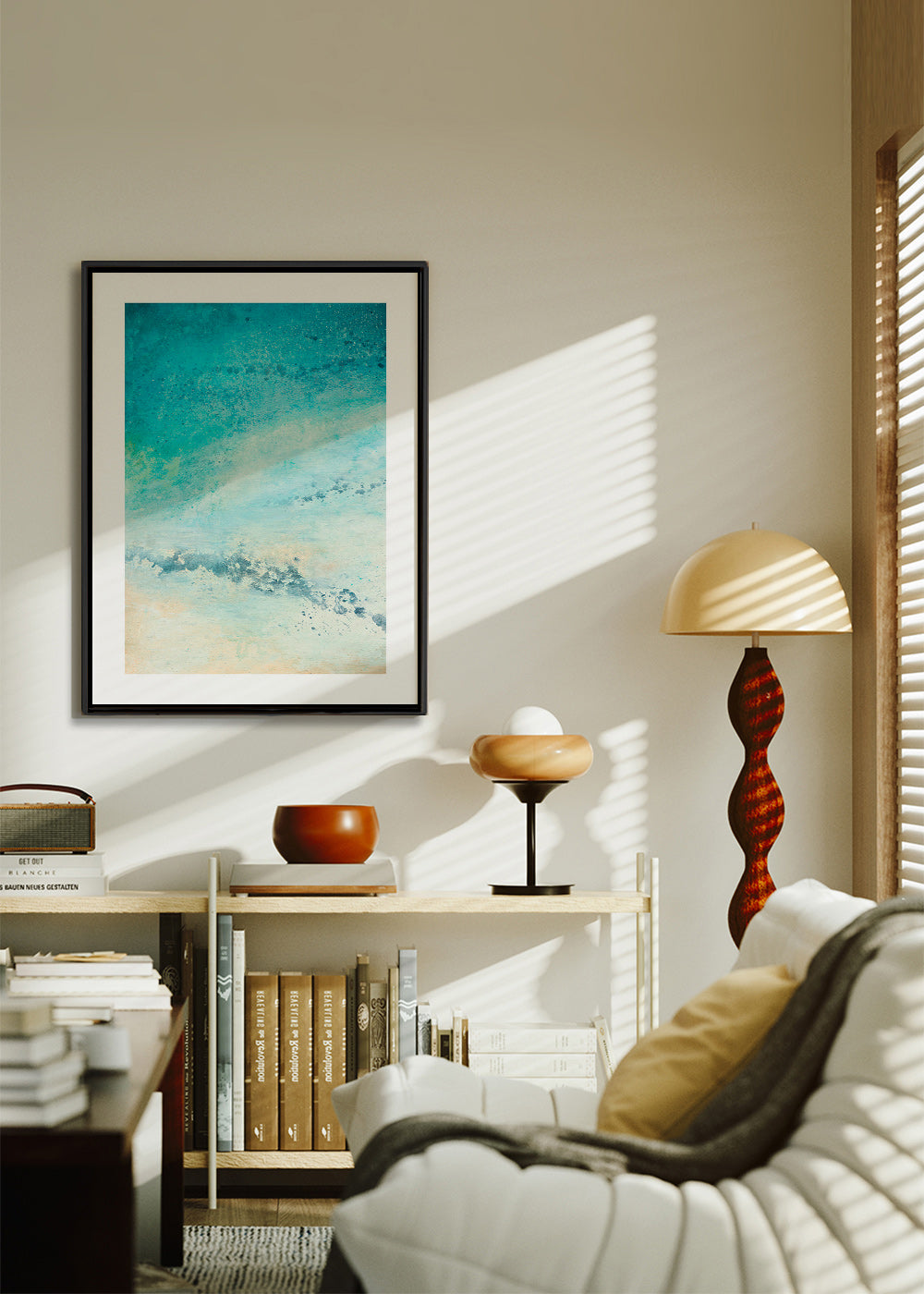 Turkoois zee abstract kunst – Canvas2