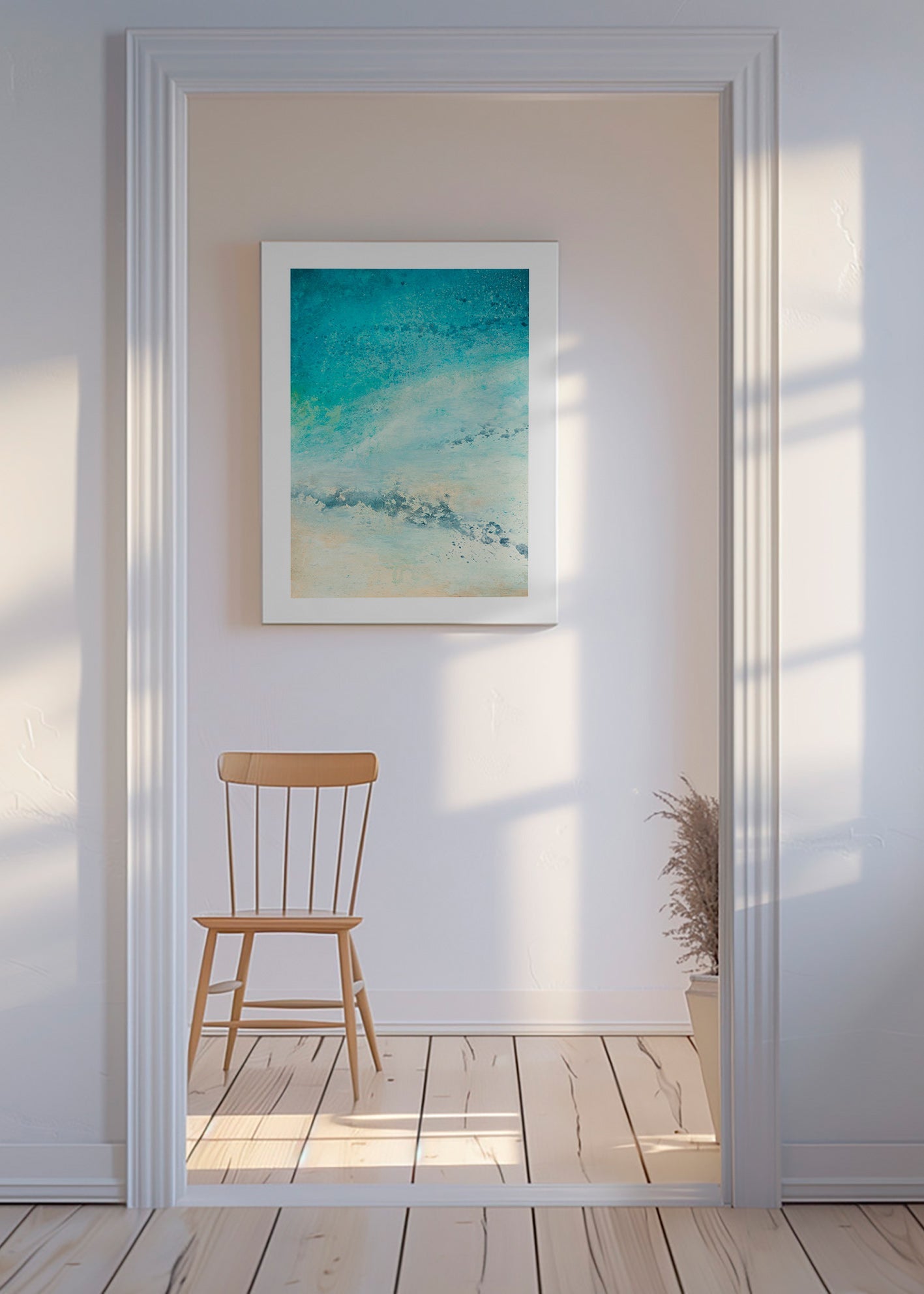 Turkoois zee abstract kunst – Canvas
