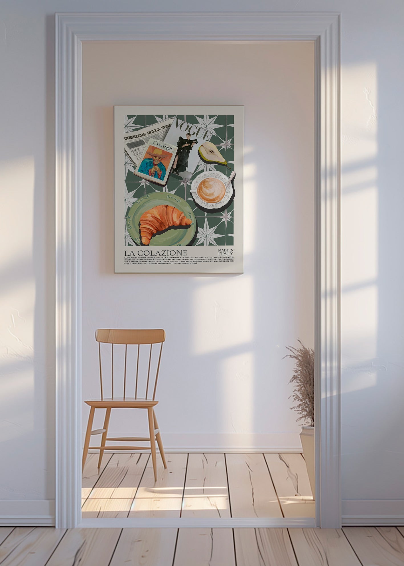 Küchenkunst mit Croissant und Magazin