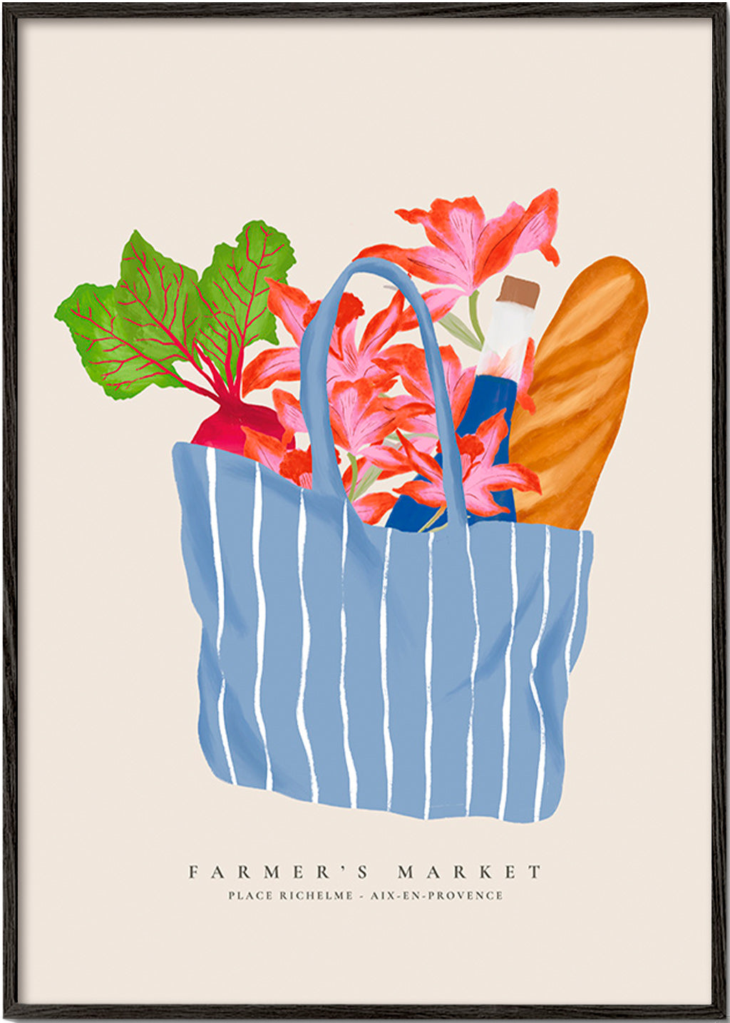Küchenkunst mit Markt­taschen-Illustration