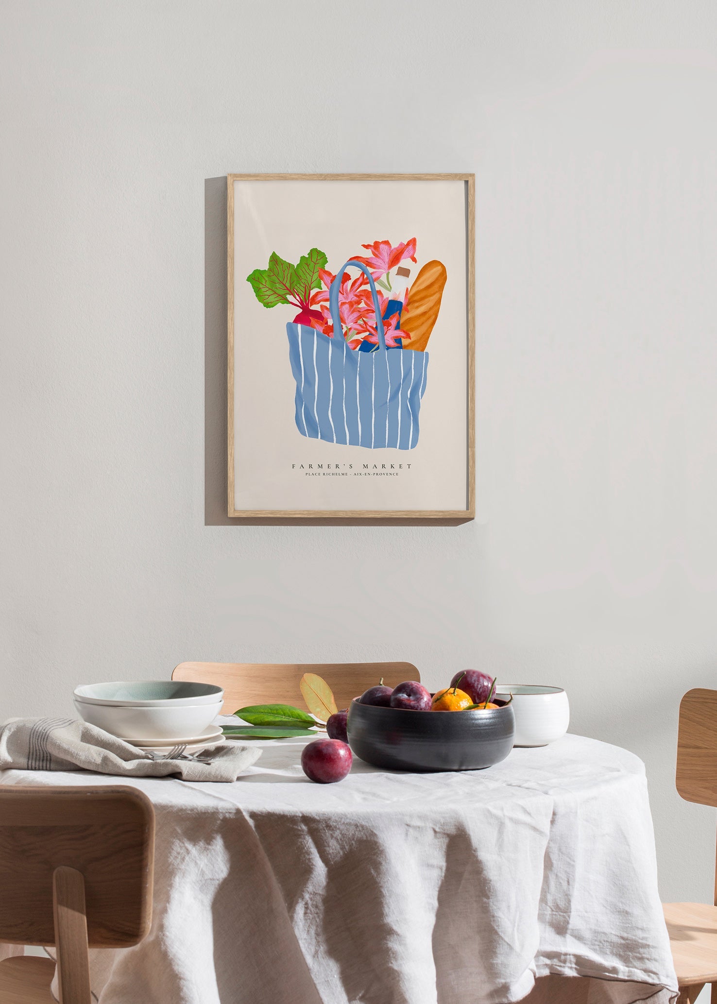 Küchenkunst mit Markt­taschen-Illustration