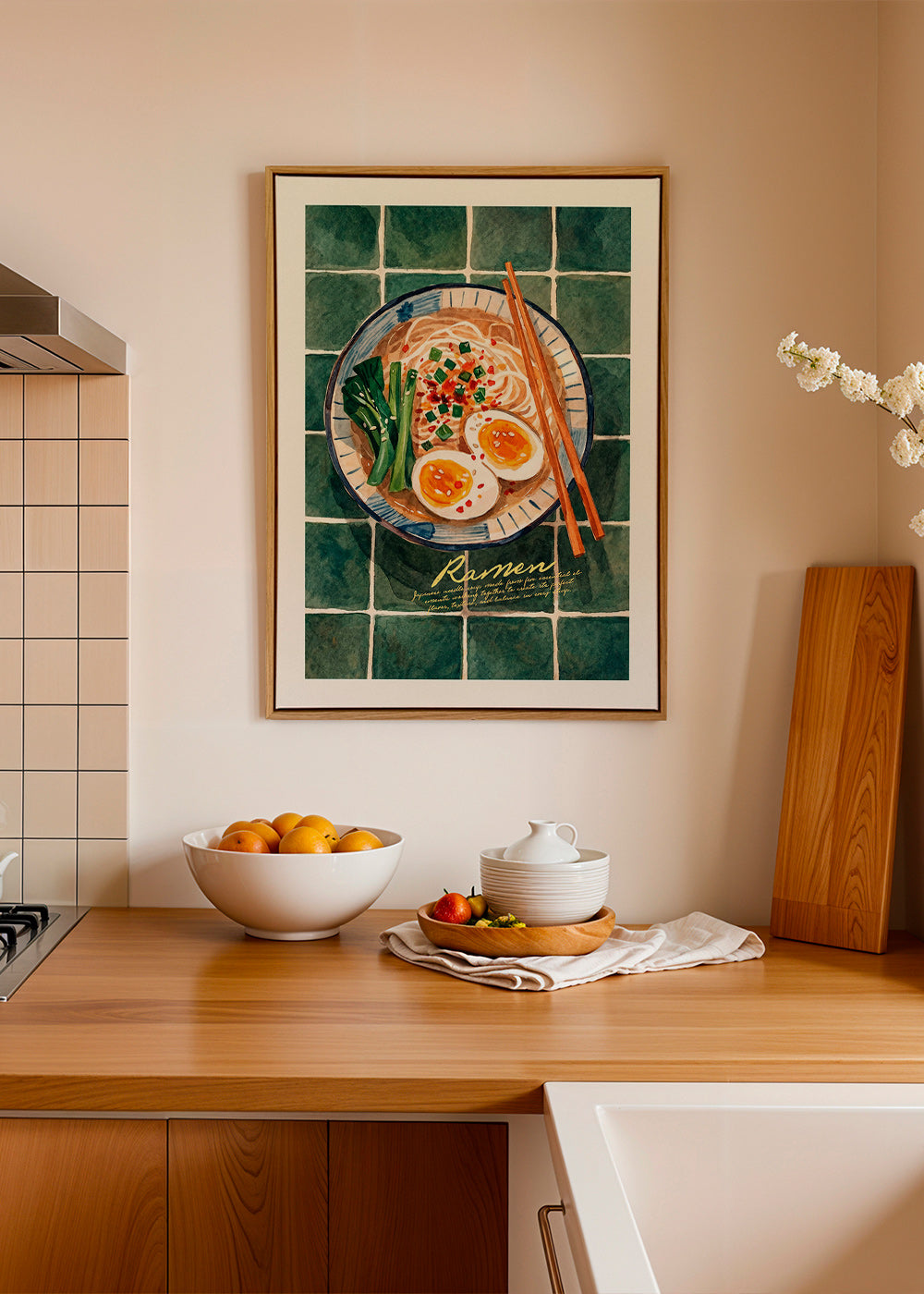 Küchenkunst Ramen Aquarellbild