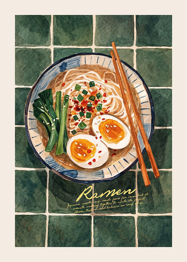 Keuken kunst Ramen aquarel