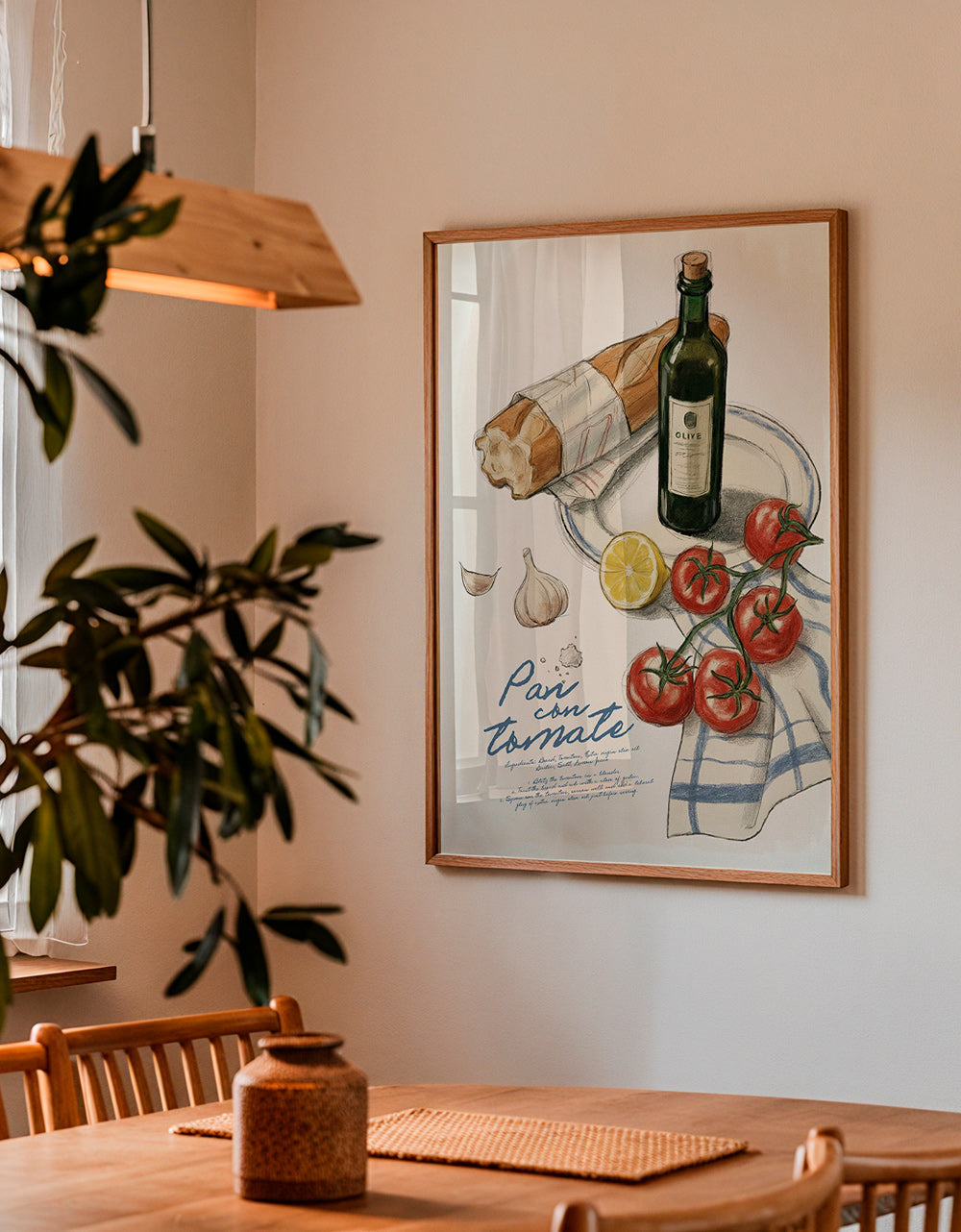 Küchenkunst Brot mit Tomate Illustration