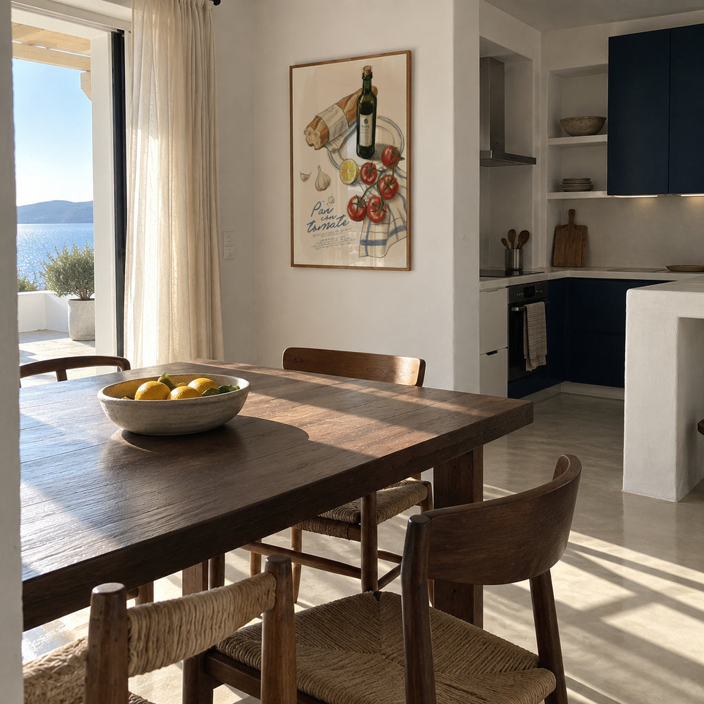 Pan con Tomate - Framed poster in an interior