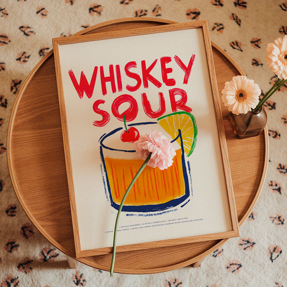 Küchenkunst Whiskey Sour Cocktail-Illustration