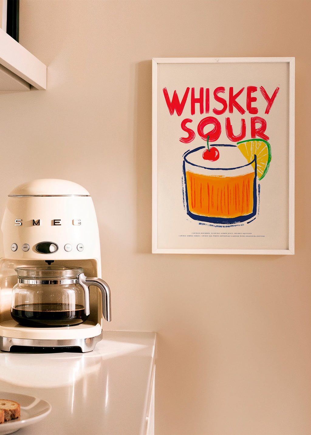 Küchenkunst Whiskey Sour Cocktail-Illustration