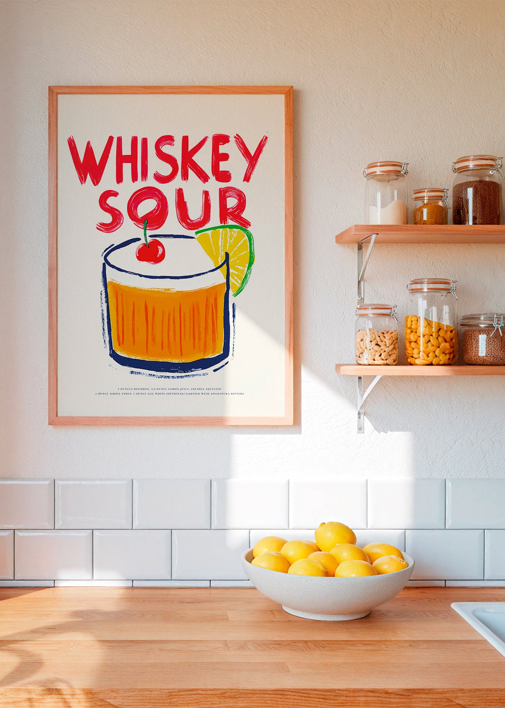 Küchenkunst Whiskey Sour Cocktail-Illustration