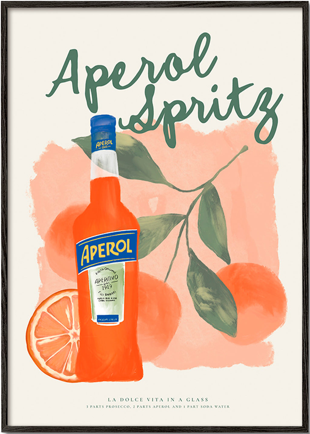 Art de cuisine Aperol Spritz bouteille et oranges