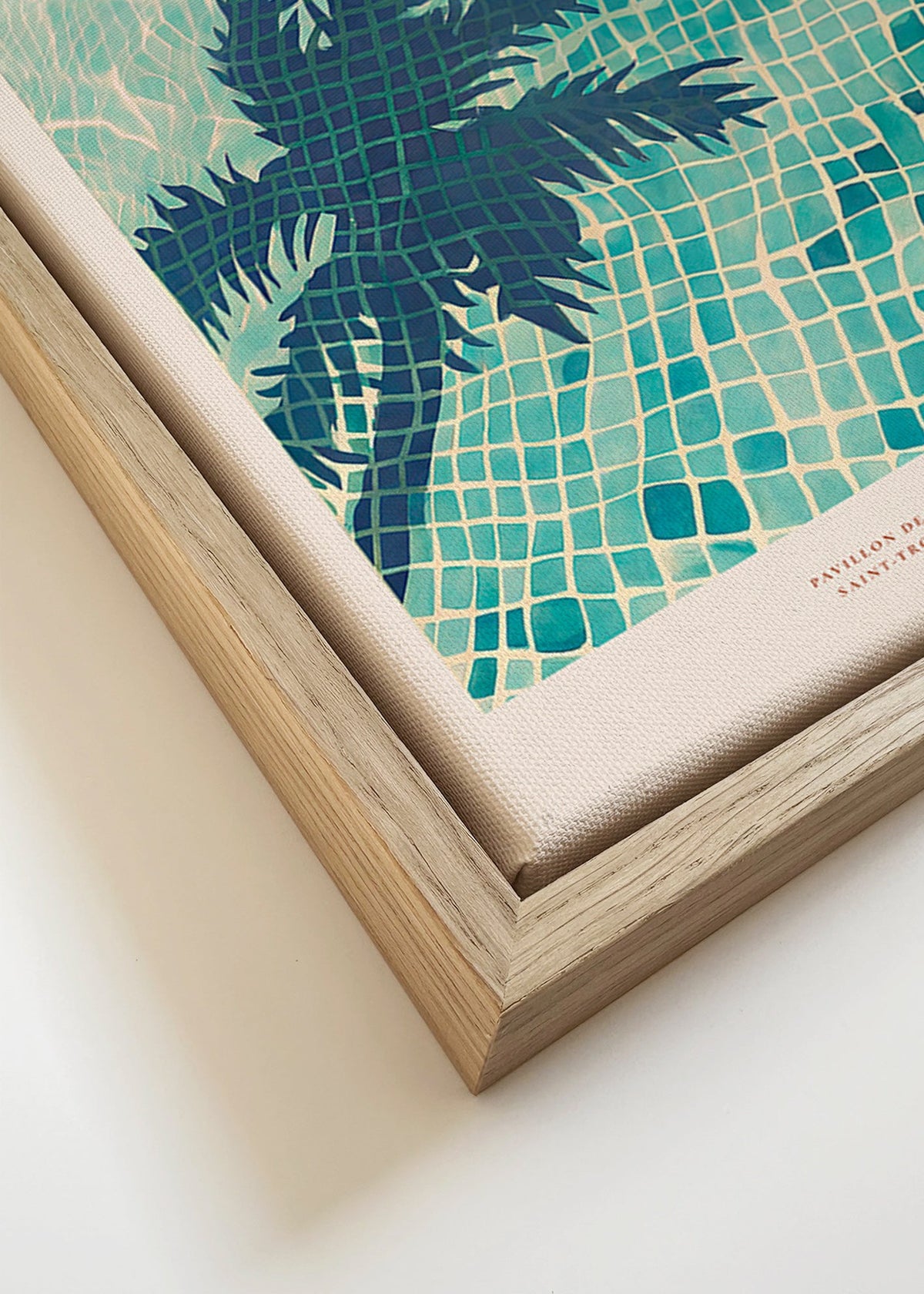 Pool-Illustration mit Palmenschatten
