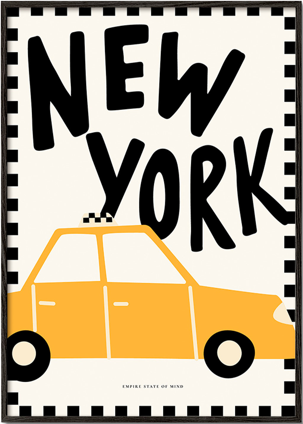 Affiche de ville New York taxi au lettrage audacieux