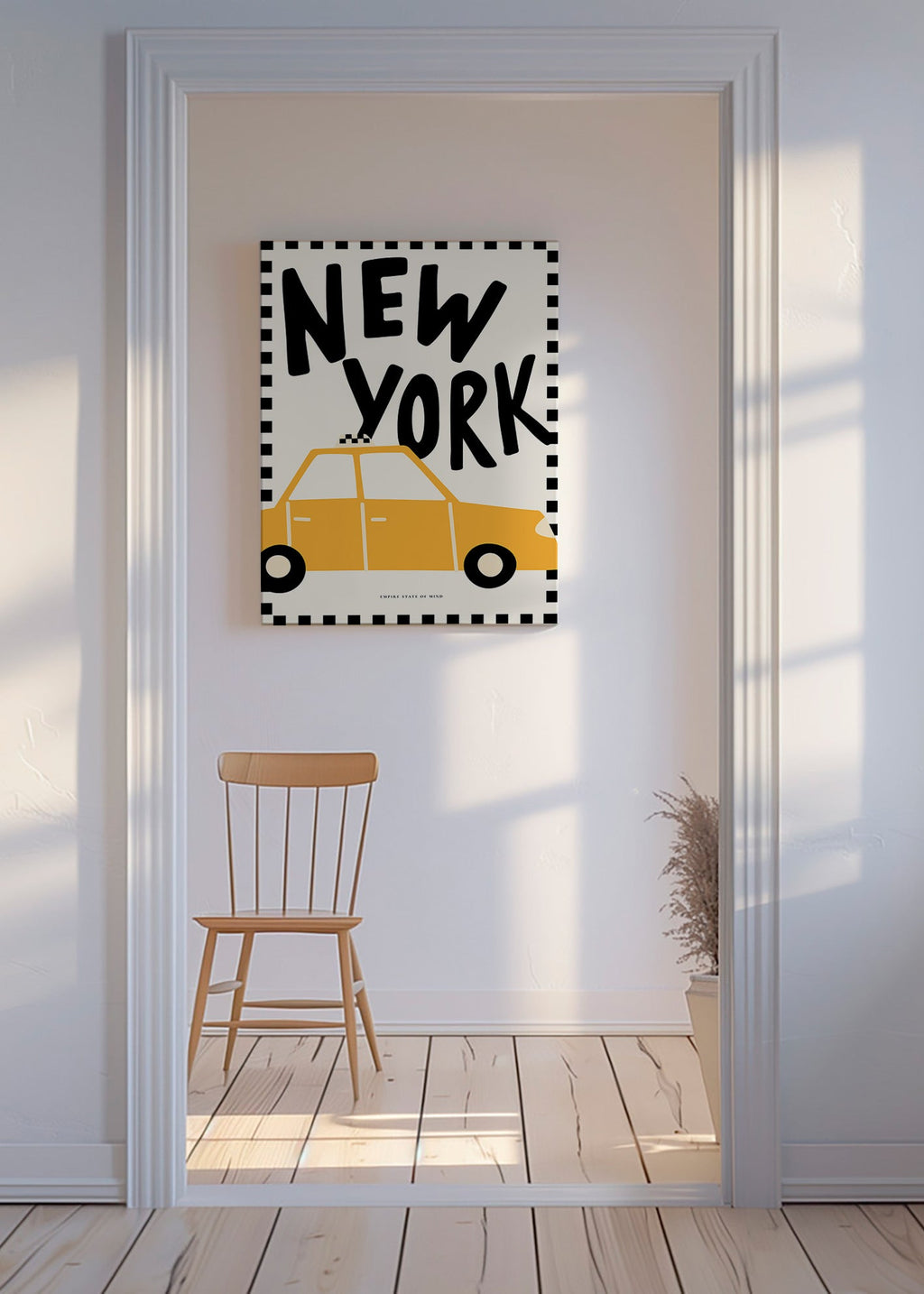Affiche de ville New York taxi au lettrage audacieux